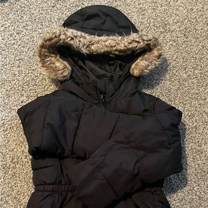 Gap, girls size small black coat with hood.